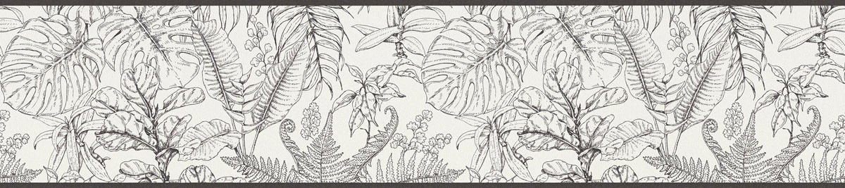 A.S.Création Bordüre weiß schwarz B/H/D: ca. 17x500x6,8 cm Bordüre_selbstklebend - weiß/schwarz (6,80/500,00cm) - A.S.Creation