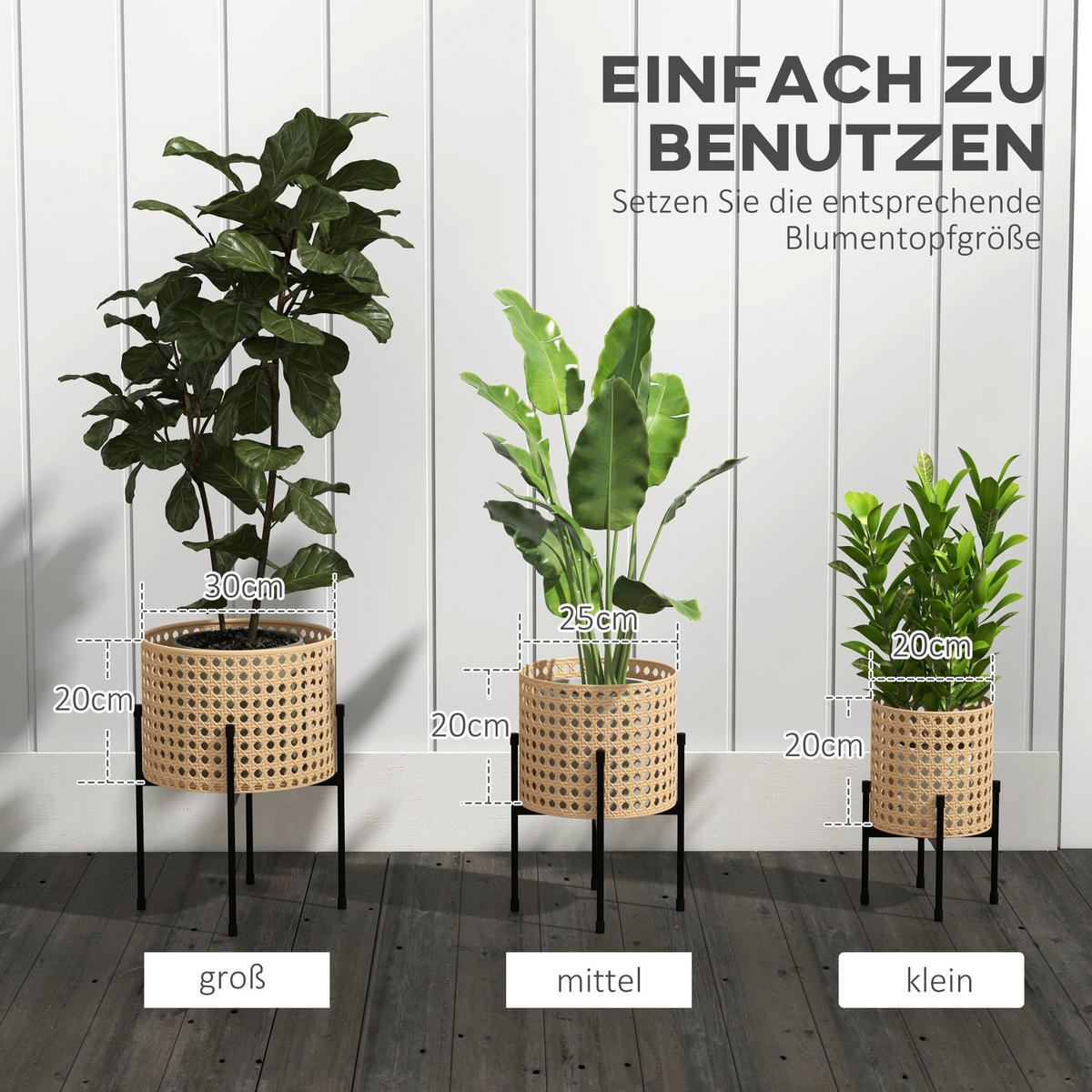Outsunny Pflanzständer gold Polypropylen B/H/L: ca. 30x30x40 cm Blumenständer-Set - gold (40,00/30,00/30,00cm) - Outsunny