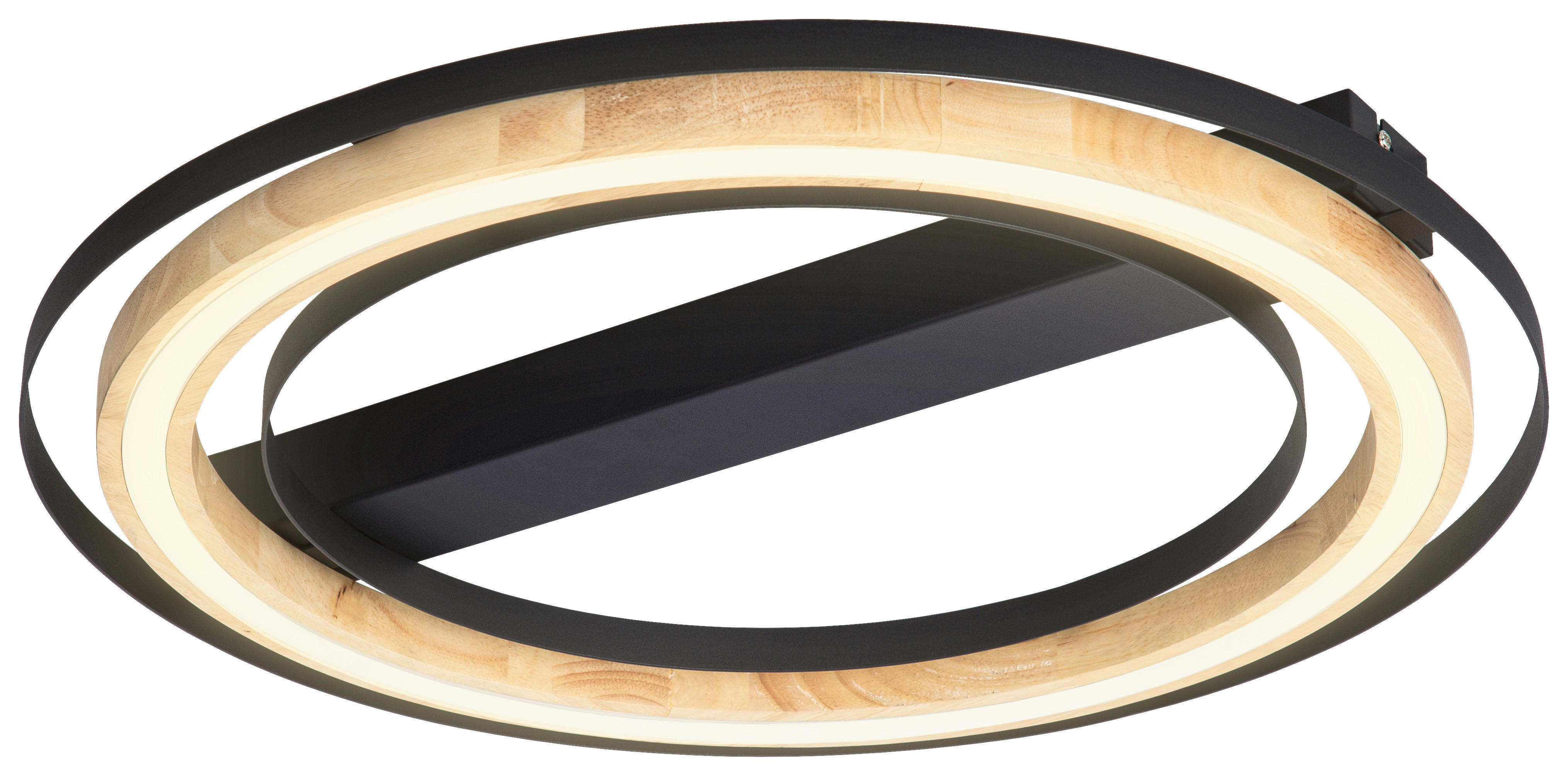 Nowa LED-Deckenleuchte 62375608 schwarz natur Metall Bambus H/D: ca. 6x56,5 cm 1 Brennstellen RILAS - natur/schwarz (56,50/6,00cm) - Nowa