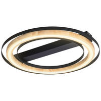 Nowa LED-Deckenleuchte 62375608 schwarz natur Metall Bambus H/D: ca. 6x56,5 cm 1 Brennstellen RILAS - natur/schwarz (56,50/6,00cm) - Nowa