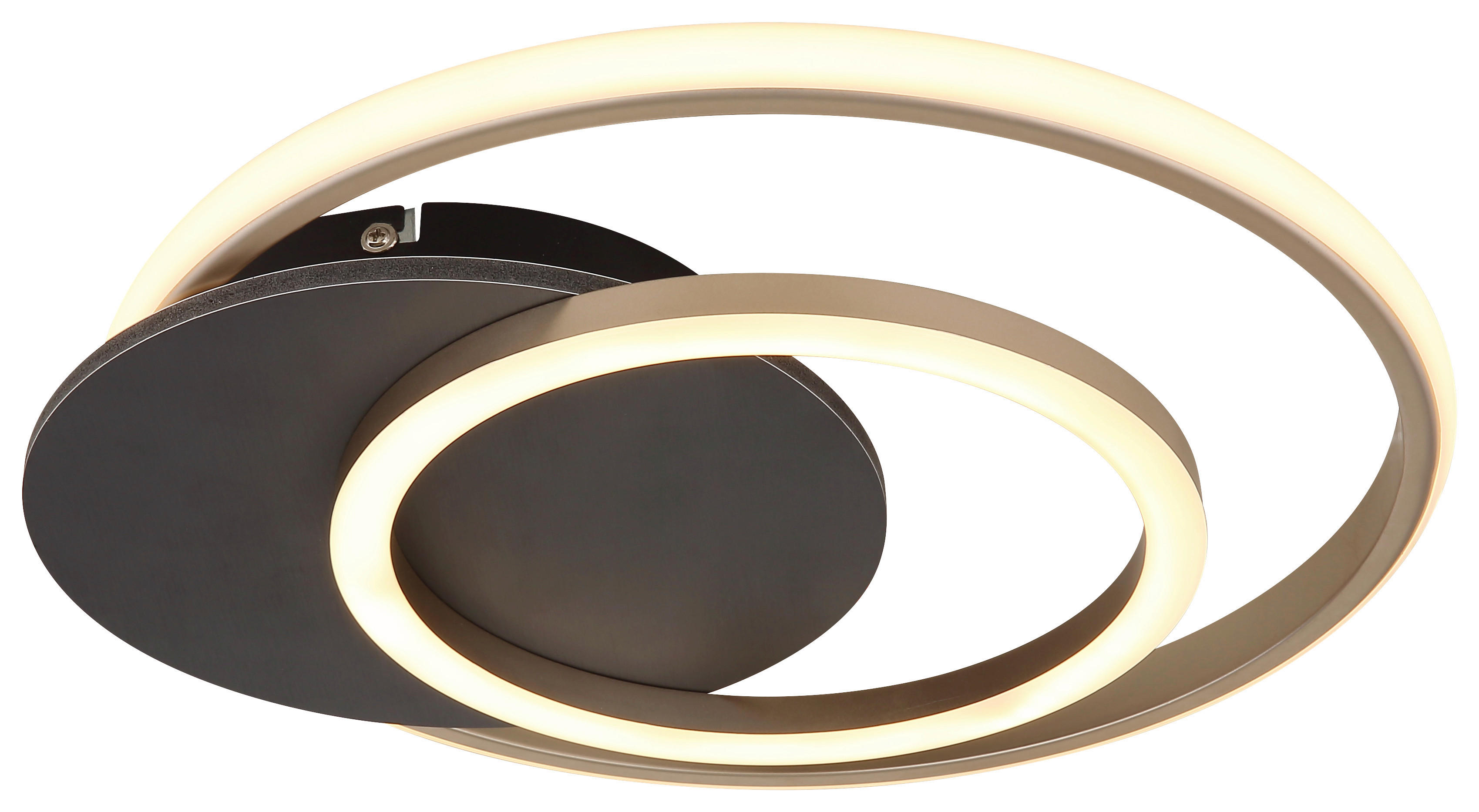 GLOBO LED-Deckenleuchte JULIO 67331G-24 champagner Opal grau Kunststoff MDF B/H/L: ca. 38x6,5x36 cm 1 Brennstellen JULIO - champagner/Opal (36,00/38,00/6,50cm) - GLOBO