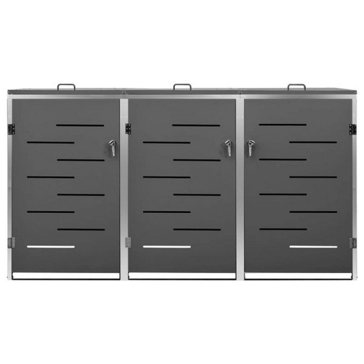 VidaXL Mülltonnenbox anthrazit B/H/T: ca. 120x111x8 cm Mülltonnenbox - anthrazit (120,00/111,00/8,00cm) - VidaXL