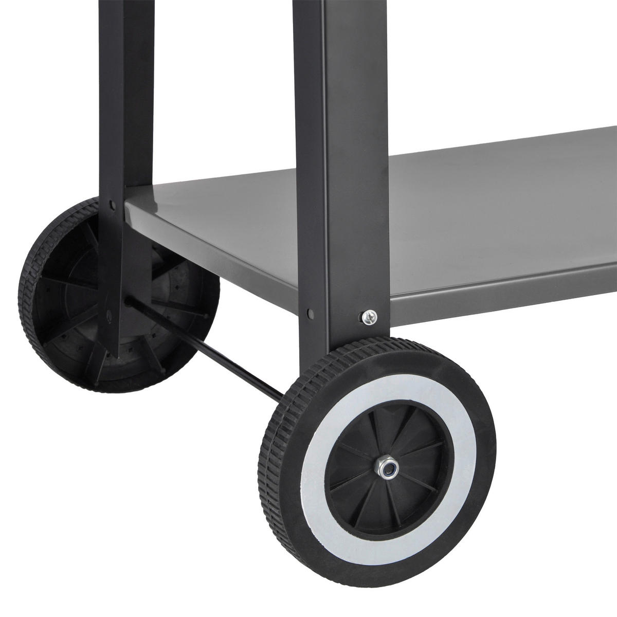 Grill Stahl B/H/L: ca. 44x83x88 cm Grillwagen_mit_Holzablage - rot/schwarz (88,00/44,00/83,00cm)