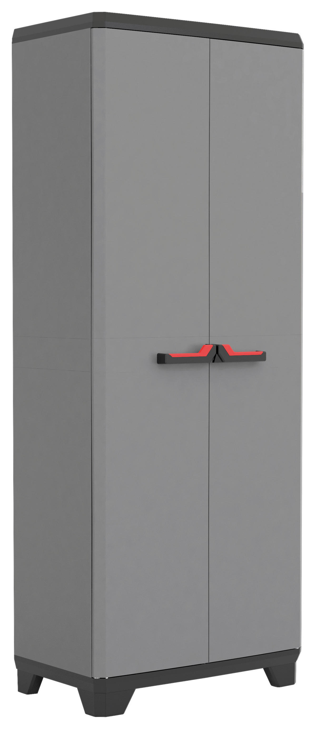 Keter Kunststoffschrank Stilo grau Kunststoff B/H/T: ca. 68x173x39 cm Stilo - rot/schwarz (68,00/173,00/39,00cm) - Keter