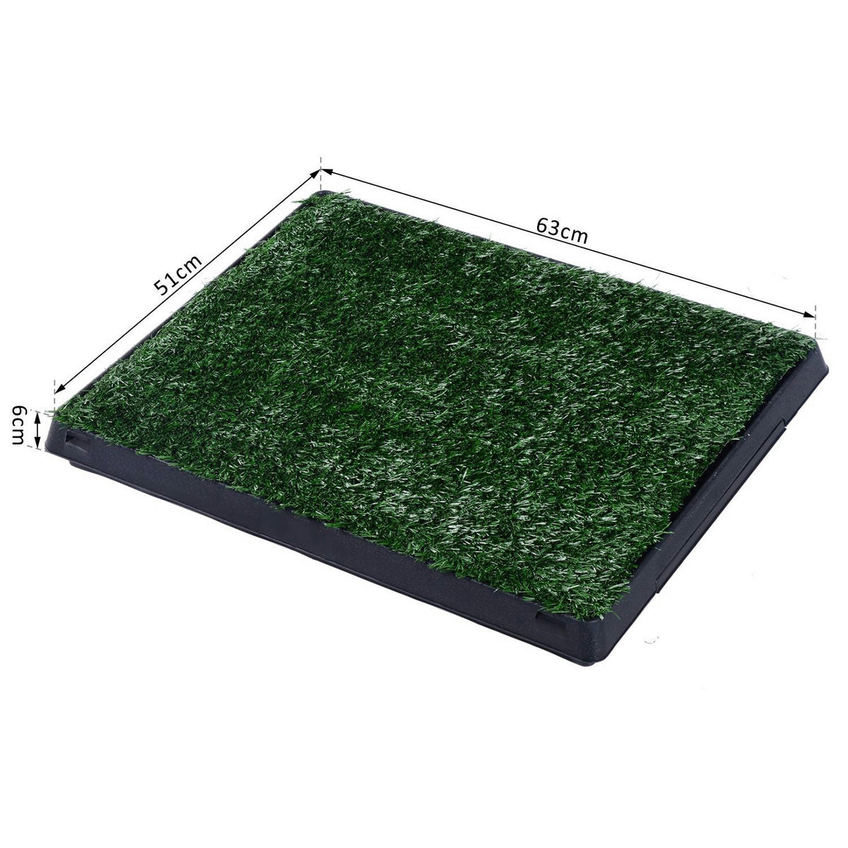 PawHut Welpentoilette grün Kunststoff B/H/L: ca. 63x6x51 cm Welpentoilette - schwarz/grün (51,00/63,00/6,00cm) - PawHut