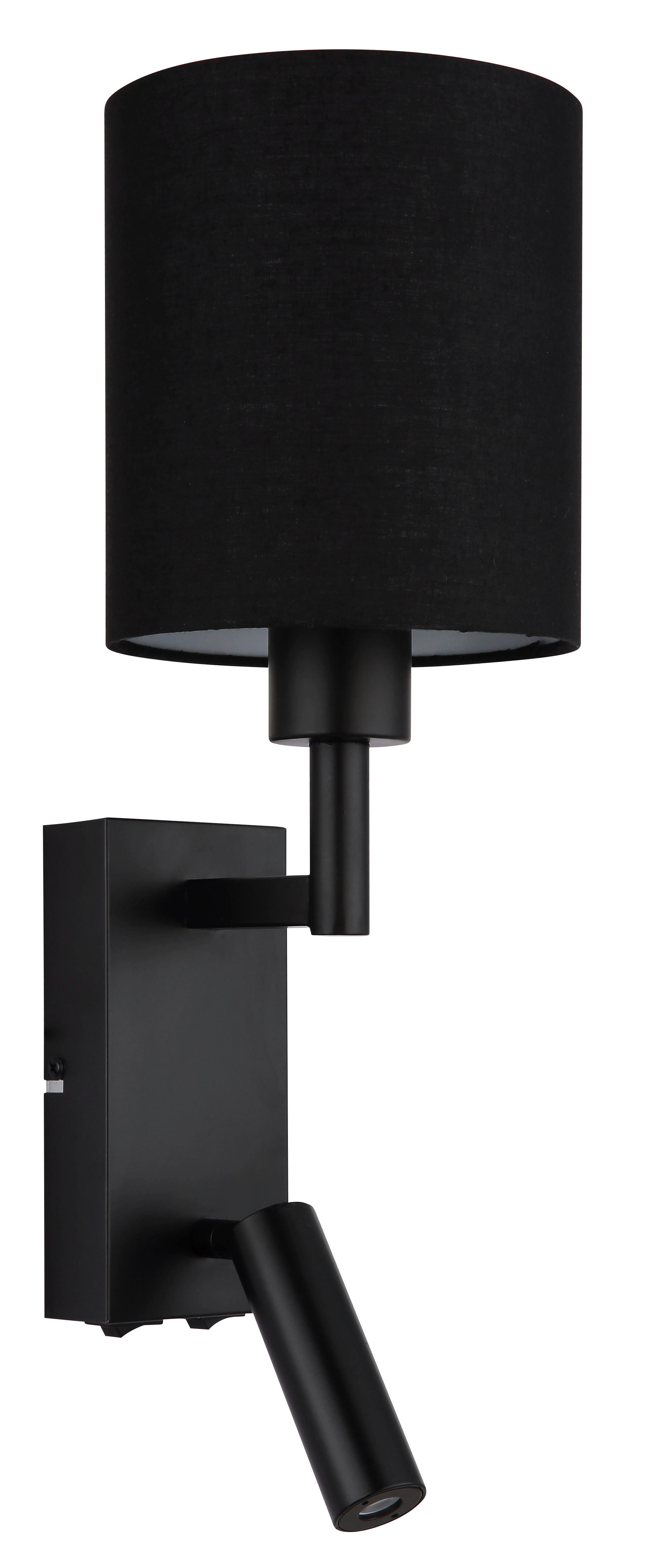 GLOBO Wandleuchte schwarz Metall B/H/L: ca. 17x45,5x15 cm E27 2 Brennstellen Zamora - schwarz (15,00/17,00/45,50cm) - GLOBO