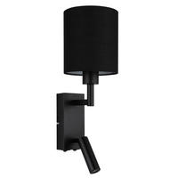 GLOBO Wandleuchte schwarz Metall B/H/L: ca. 17x45,5x15 cm E27 2 Brennstellen Zamora - schwarz (15,00/17,00/45,50cm) - GLOBO