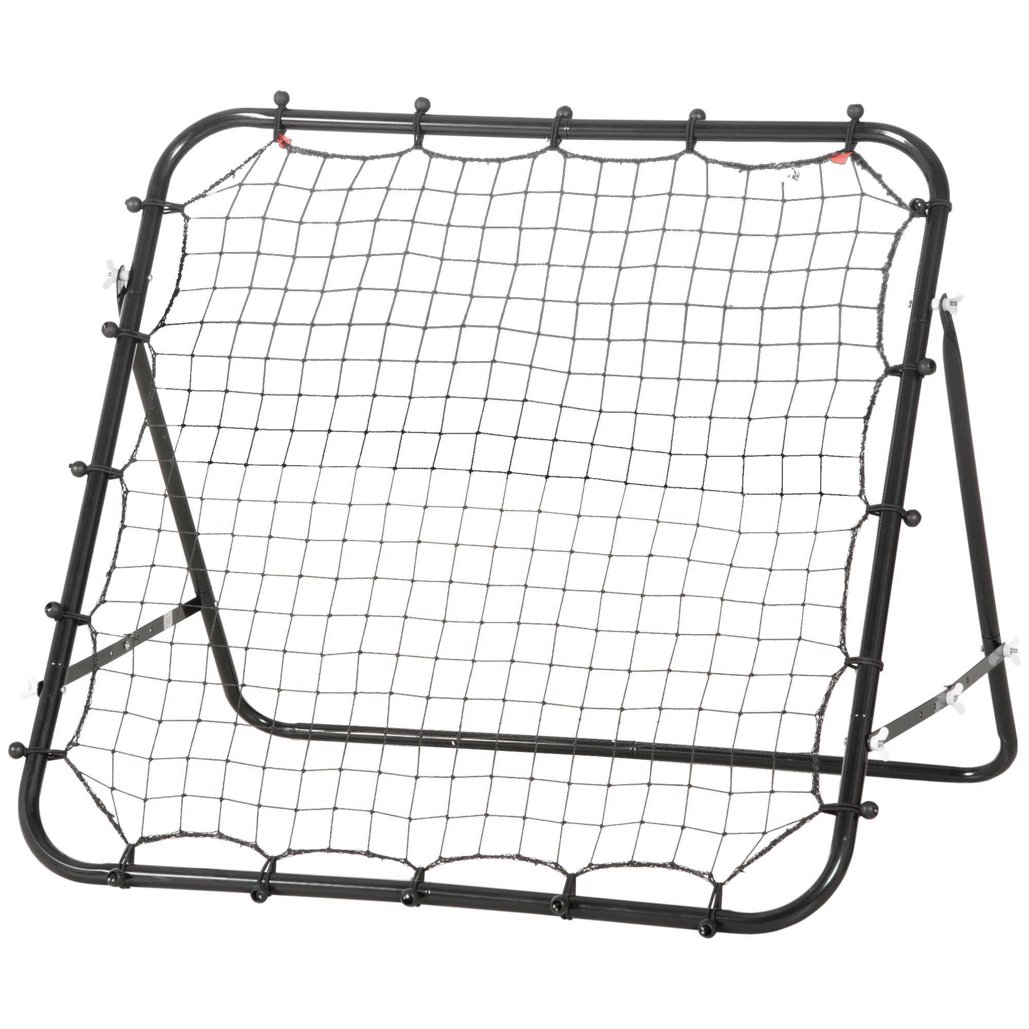 HOMCOM Kinder Fußballtor schwarz B/H/L: ca. 80x96x96 cm Rebounder - schwarz (96,00/80,00/96,00cm) - HOMCOM