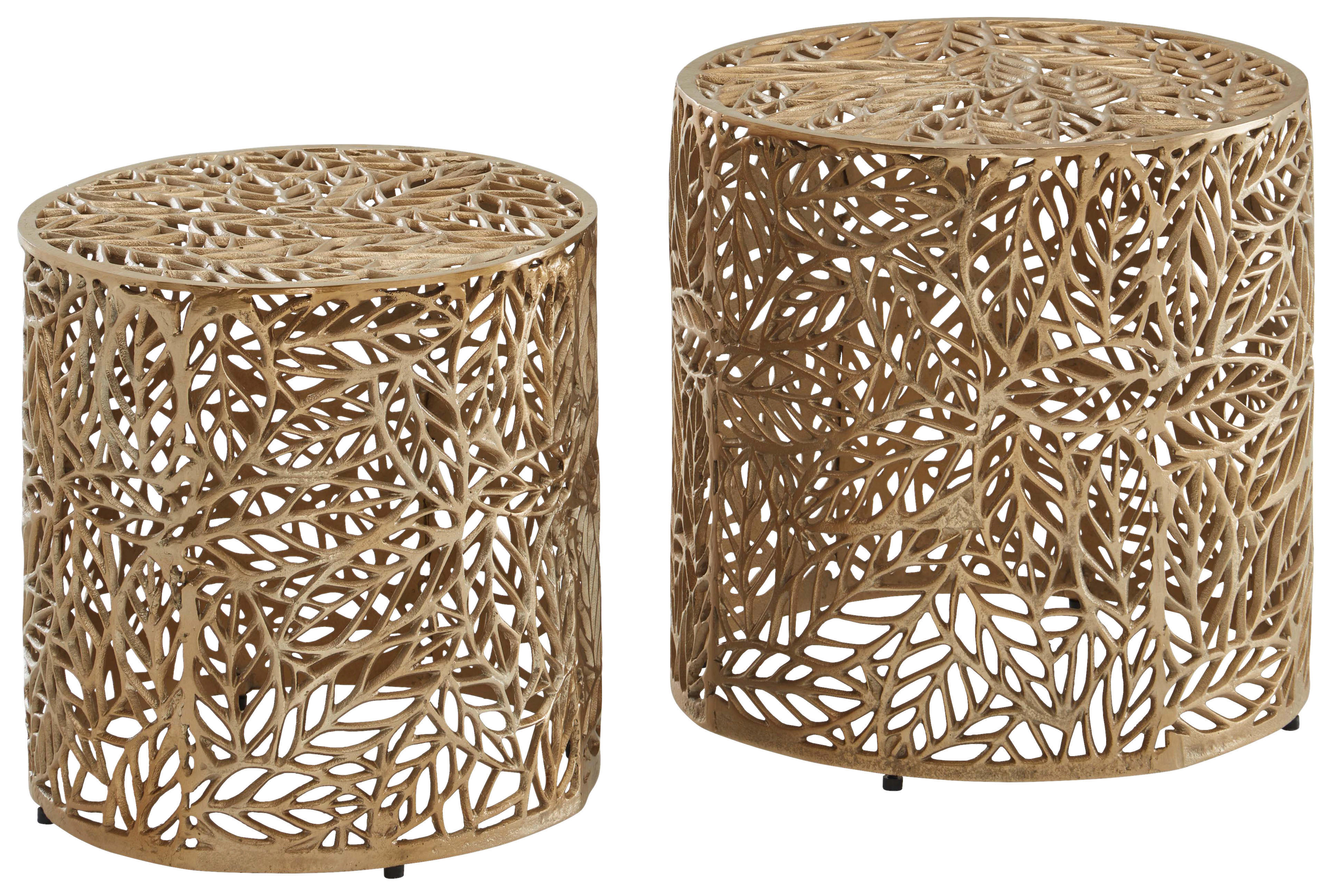 Beistelltisch 2er.-Set. gold B/H/T: ca. 41x42x41 cm 2er.-Set. - gold (41,00/42,00/41,00cm) - Wohnling