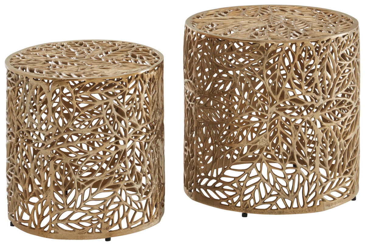 Beistelltisch 2er.-Set. gold B/H/T: ca. 41x42x41 cm 2er.-Set. - gold (41,00/42,00/41,00cm) - Wohnling