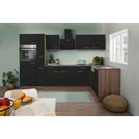 Respekta Winkelküche KBL310EYSS schwarz B/H/T: ca. 310x205x172 cm KBL310EYSS - Eiche/schwarz (310,00/205,00/172,00cm) - Respekta