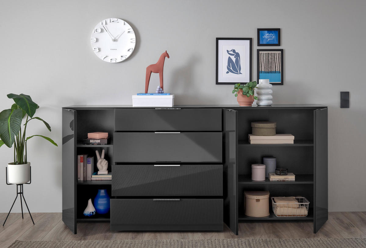 Kommode Santorin anthrazit B/H/T: ca. 226x99x40 cm Santorin - anthrazit (226,00/99,00/40,00cm)