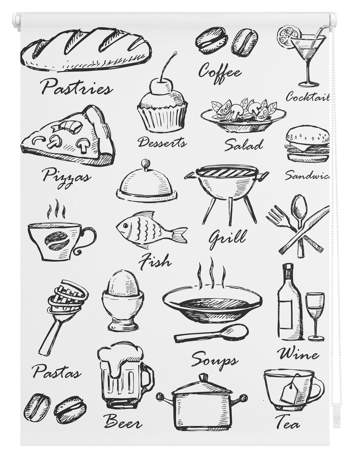 Thumbnail - LICHTBLICK Rollo Menü schwarz B/L: ca. 100x150 cm