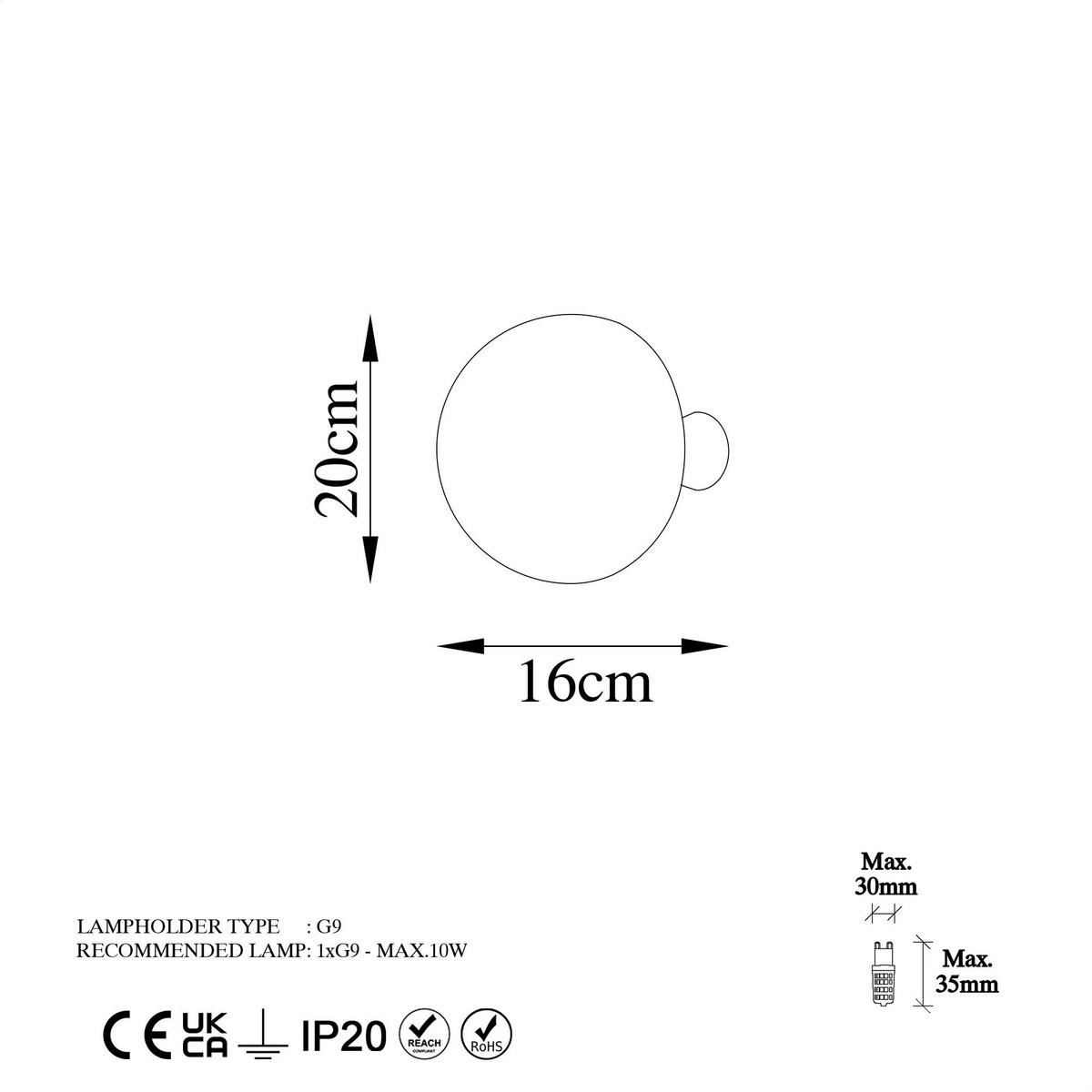 Opviq Wandleuchte gold Metall B/H/L: ca. 20x16x20 cm G9 1 Brennstellen Fungal - gold (20,00/20,00/16,00cm) - Opviq