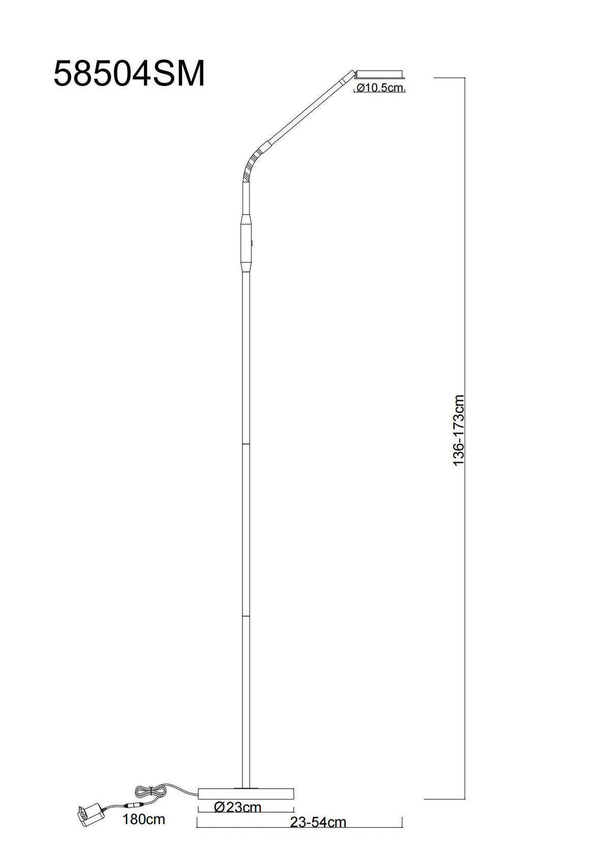 GLOBO Stehleuchte messing Metall B/H/L: ca. 20x173x52 cm 1 Brennstellen SILVIO - messing (52,00/20,00/173,00cm) - GLOBO