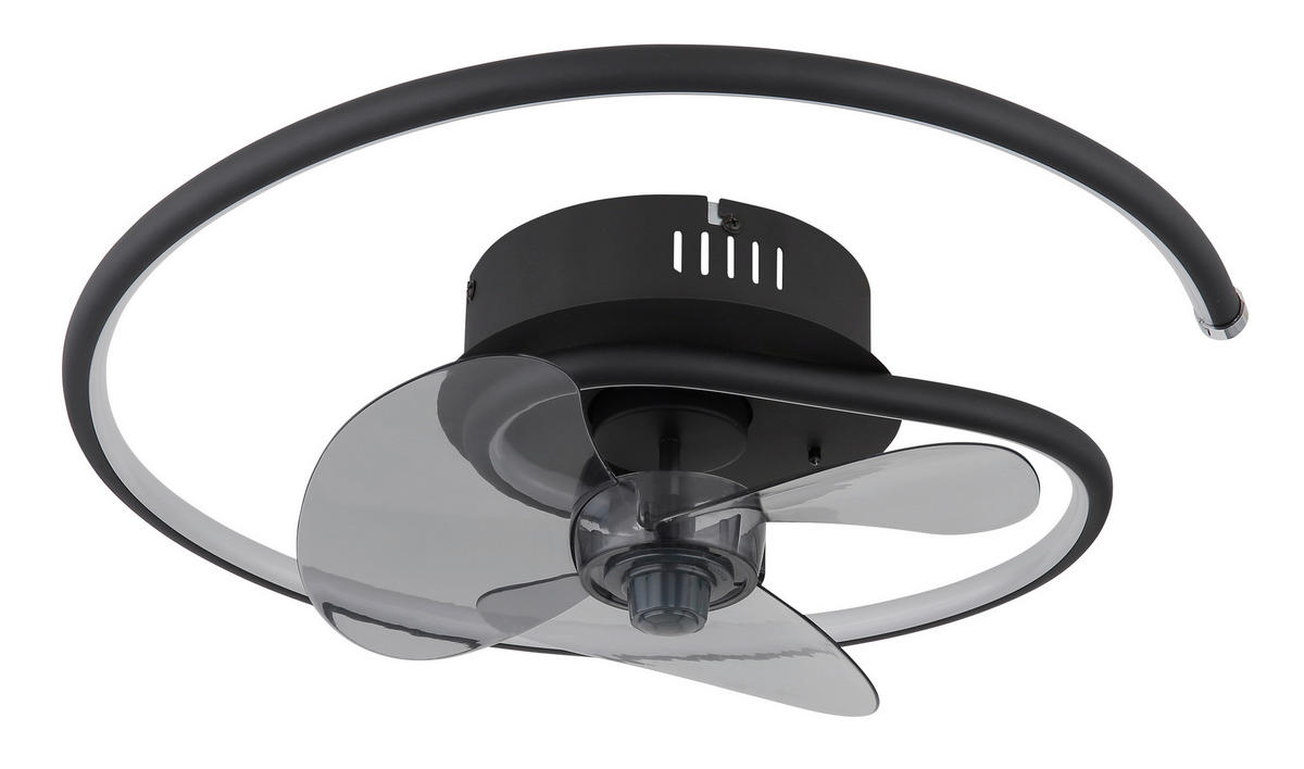 GLOBO Deckenventilator Opal schwarz H/D: ca. 13,9x45 cm max. 30 W KOREN - schwarz/Opal (45,00/13,90cm) - GLOBO