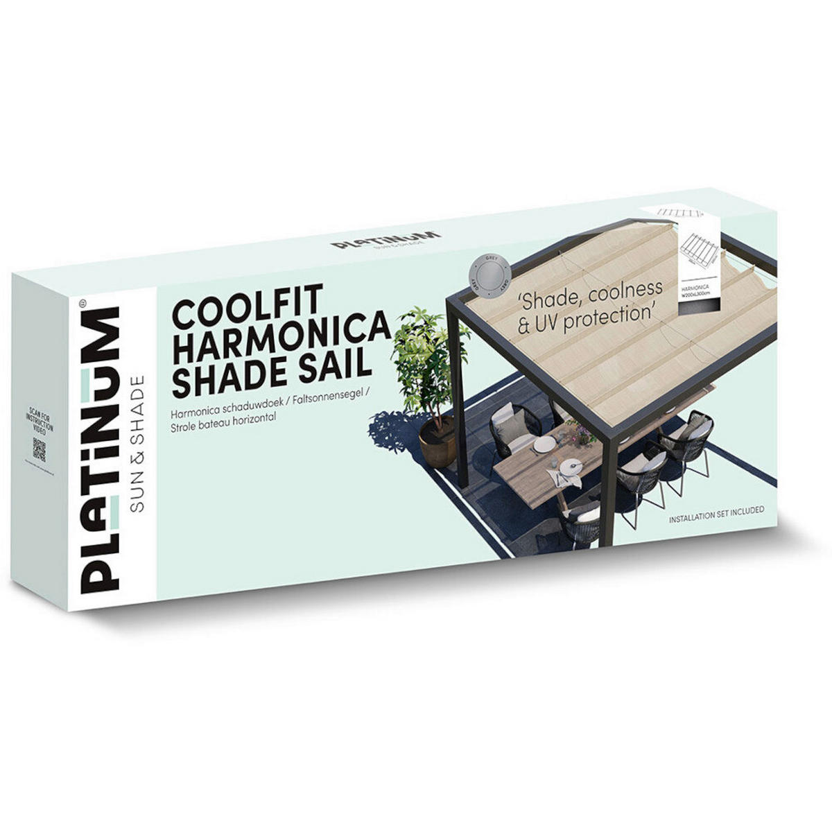 PLATINUM Faltsonnensegel Coolfit grau Polyethylen B/H/L: ca. 300x1x200 cm Coolfit - grau (200,00/300,00/1,00cm) - PLATINUM