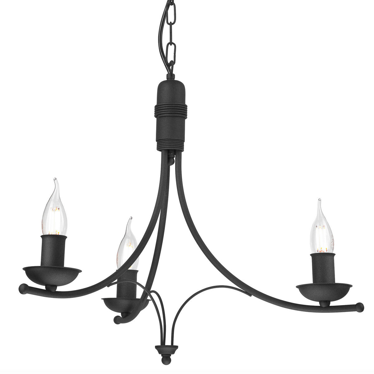 Lamkur Pendelleuchte LUCY 44088 schwarz Stahl H/L: ca. 100x50 cm E14 3 Brennstellen Lucy - schwarz (50,00cm) - Lamkur