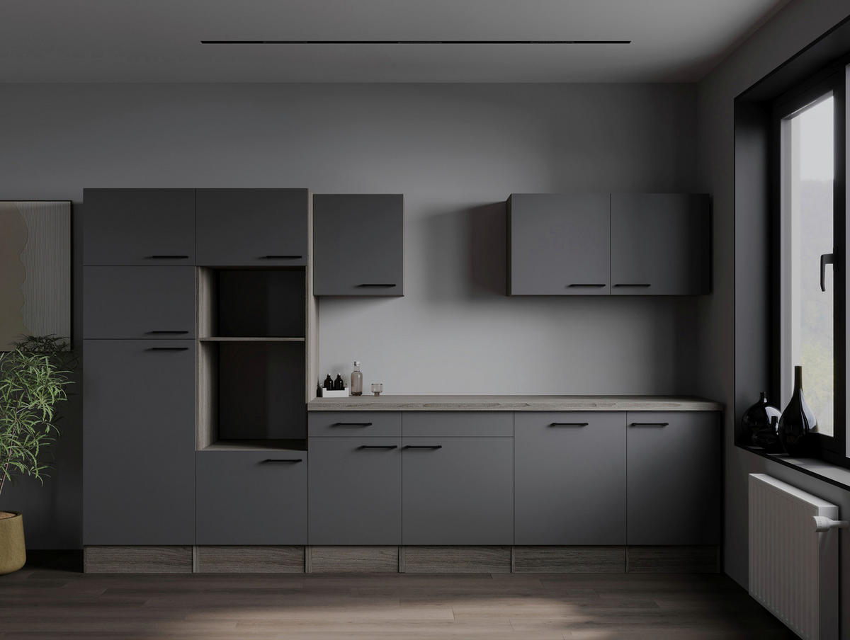 Küchenblock Oliver B/H/T: ca. 340x205x60 cm Oliver - Eiche/grau (340,00/205,00/60,00cm) - Respekta