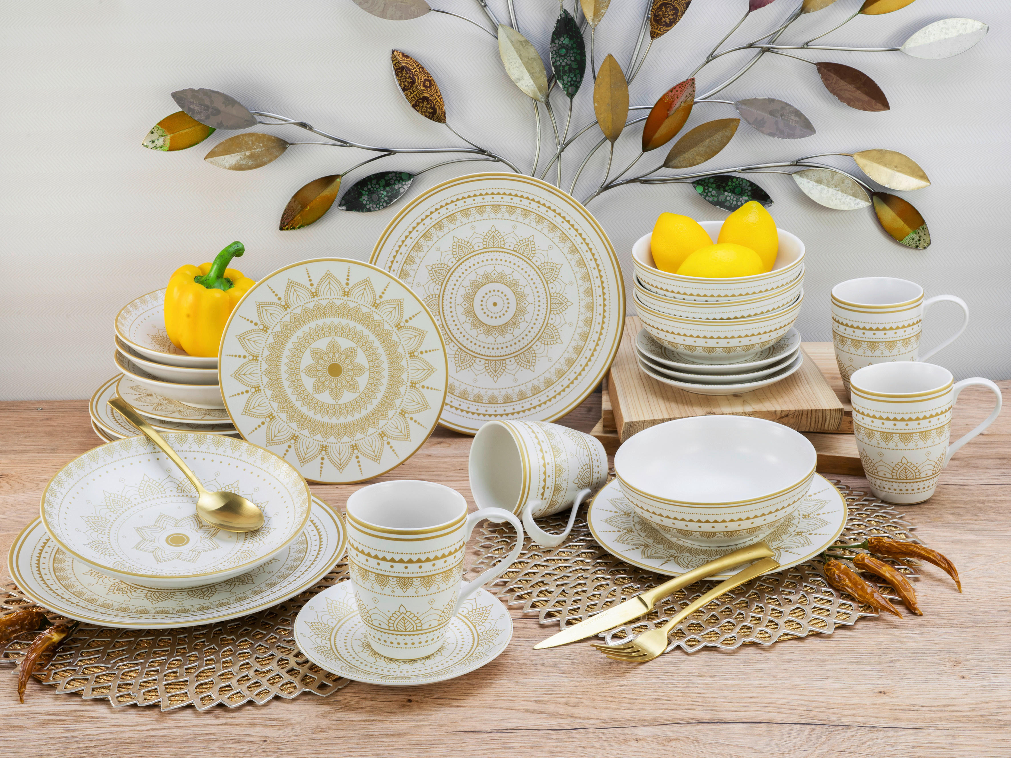 Thumbnail - CreaTable Kombiservice Mandala weiß Keramik