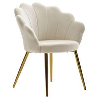 Stuhl weiß gold Stoff Eisen B/H/T: ca. 47,5x80x53 cm Esszimmerstuhl - gold/weiß (47,50/80,00/53,00cm) - Wohnling