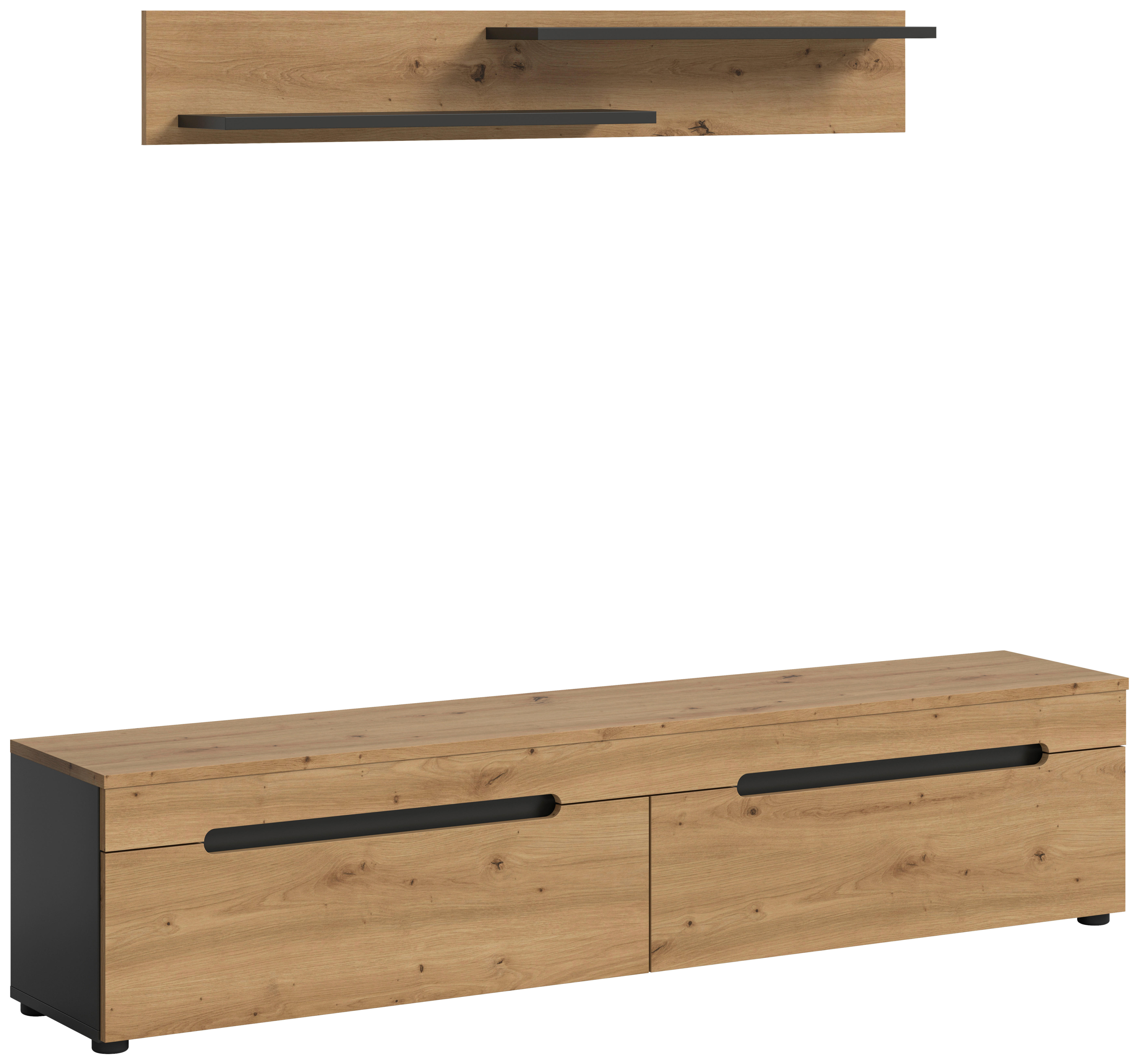 TV-Kommode Canu basaltgrau Nachbildung Artisan Oak Nachbildung B/H/T: ca. 170x38x33 cm Canu - basaltgrau (170,00/38,00/33,00cm) - xonox.home