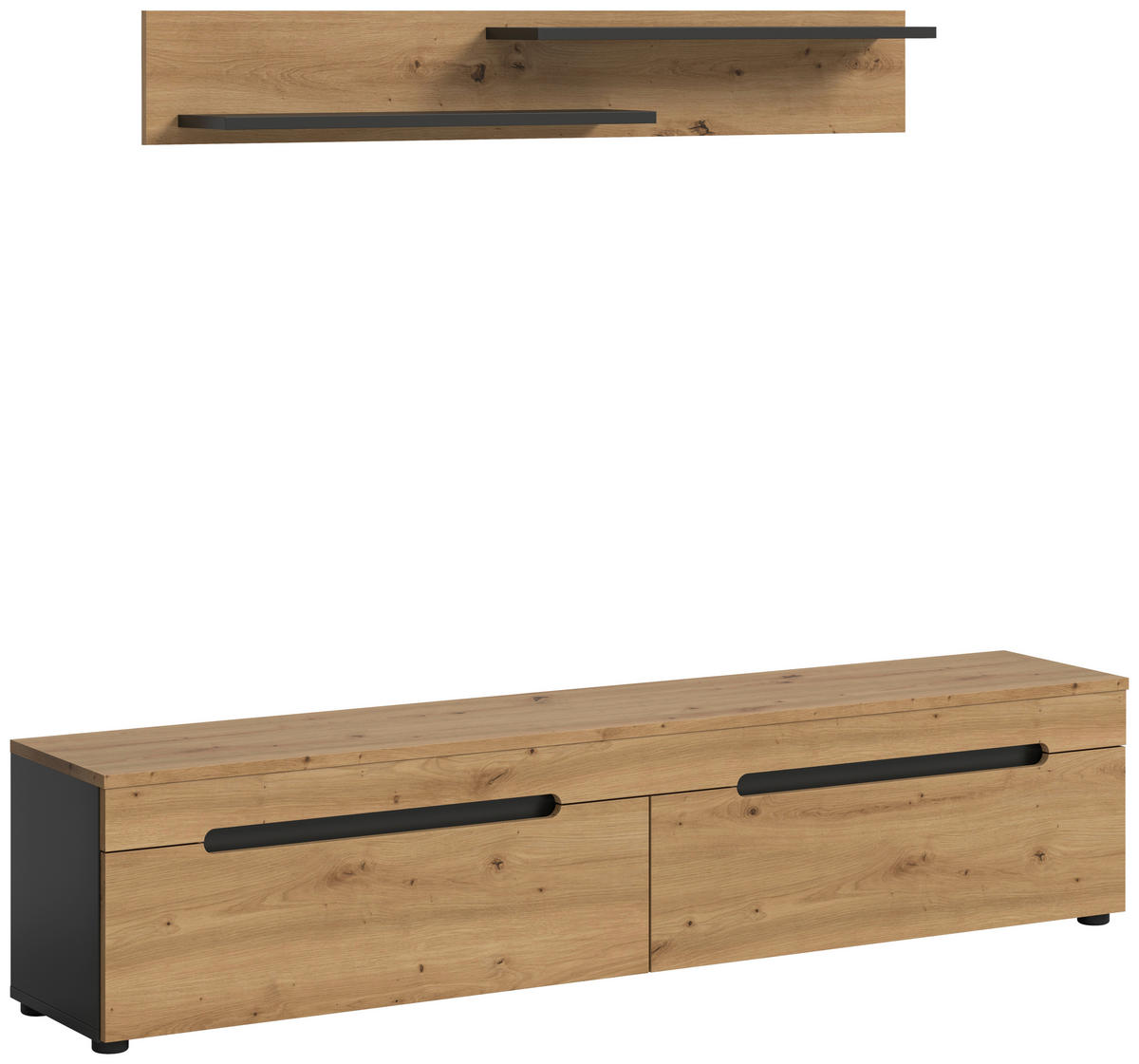 TV-Kommode Canu basaltgrau Nachbildung Artisan Oak Nachbildung B/H/T: ca. 170x38x33 cm Canu - basaltgrau (170,00/38,00/33,00cm) - xonox.home