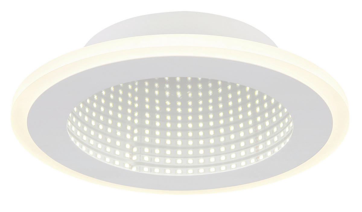 GLOBO LED-Deckenleuchte weiß Opal Acryl Metall H/D: ca. 4x22,5 cm LAMELA - weiß/Opal (22,50/4,00cm) - GLOBO