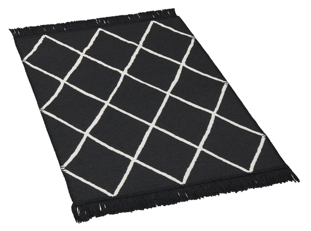 Teppich Boho Kilim schwarz B/L: ca. 60x90 cm Boho Kilim - schwarz (60,00/90,00cm)