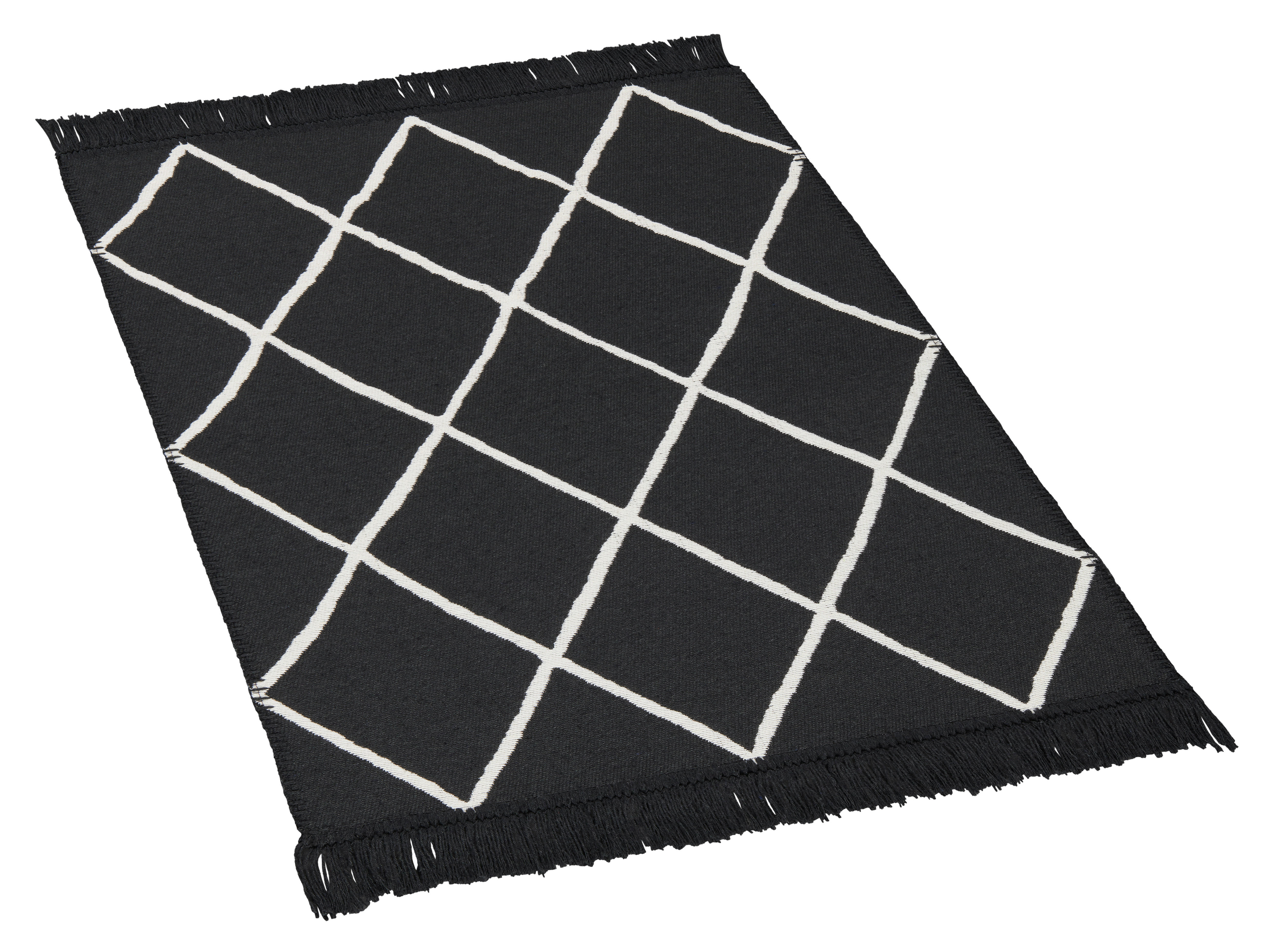 Teppich Boho Kilim schwarz B/L: ca. 60x90 cm günstig online kaufen