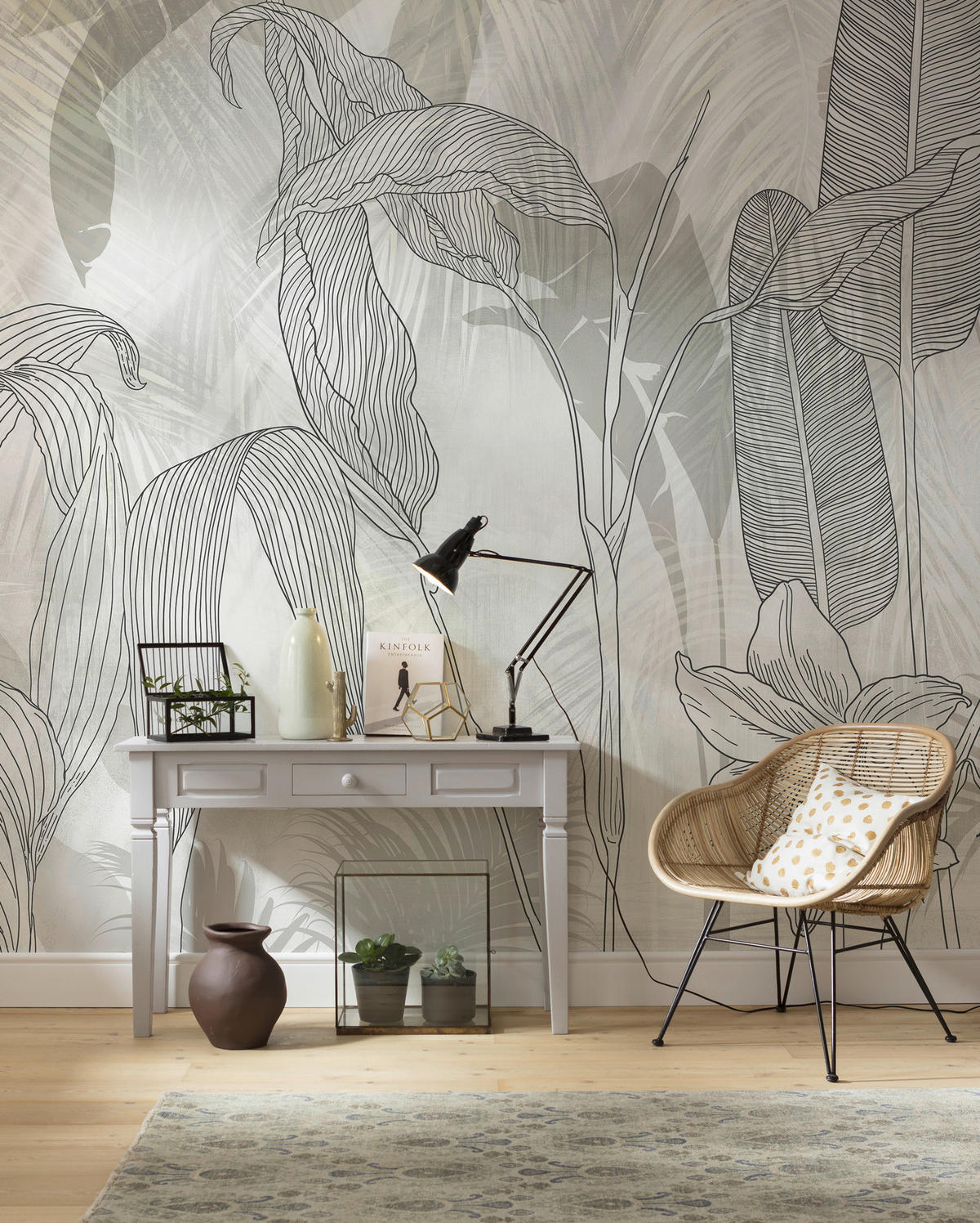 Komar Fototapete Linierte Lilien B/L: ca. 400x250 cm Linierte Lilien - (400,00/250,00cm) - Komar