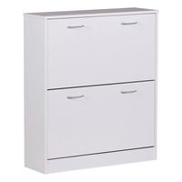 Schuhschrank weiß grau B/H/T: ca. 75x87x24 cm Schuhschrank - weiß/grau (75,00/87,00/24,00cm) - Wohnling