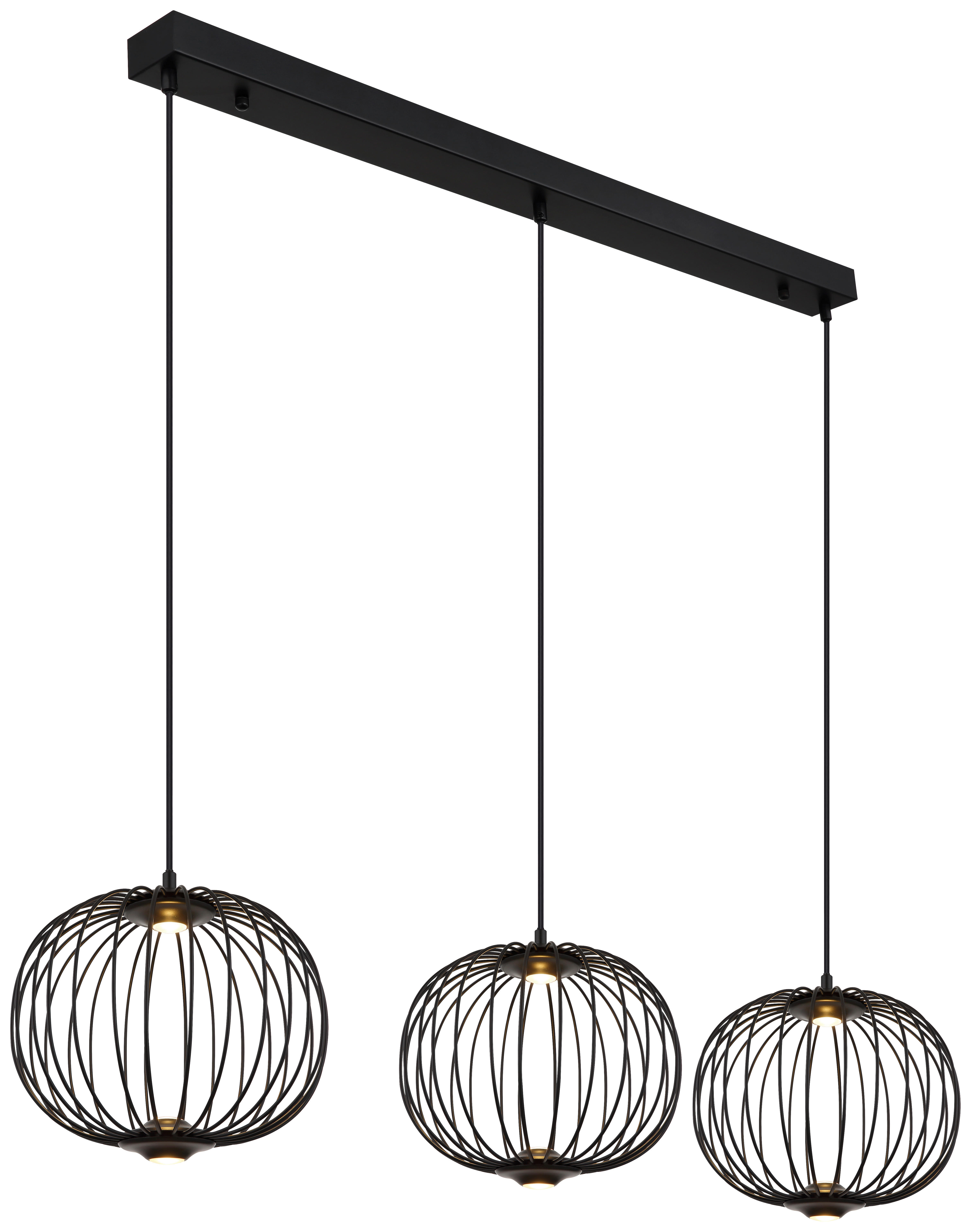 GLOBO LED-Pendelleuchte schwarz Metall Aluminium B/H/T: ca. 30x150x126 cm GALWAY - schwarz (30,00/150,00/126,00cm) - GLOBO