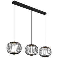 GLOBO LED-Pendelleuchte schwarz Metall Aluminium B/H/T: ca. 30x150x126 cm GALWAY - schwarz (30,00/150,00/126,00cm) - GLOBO