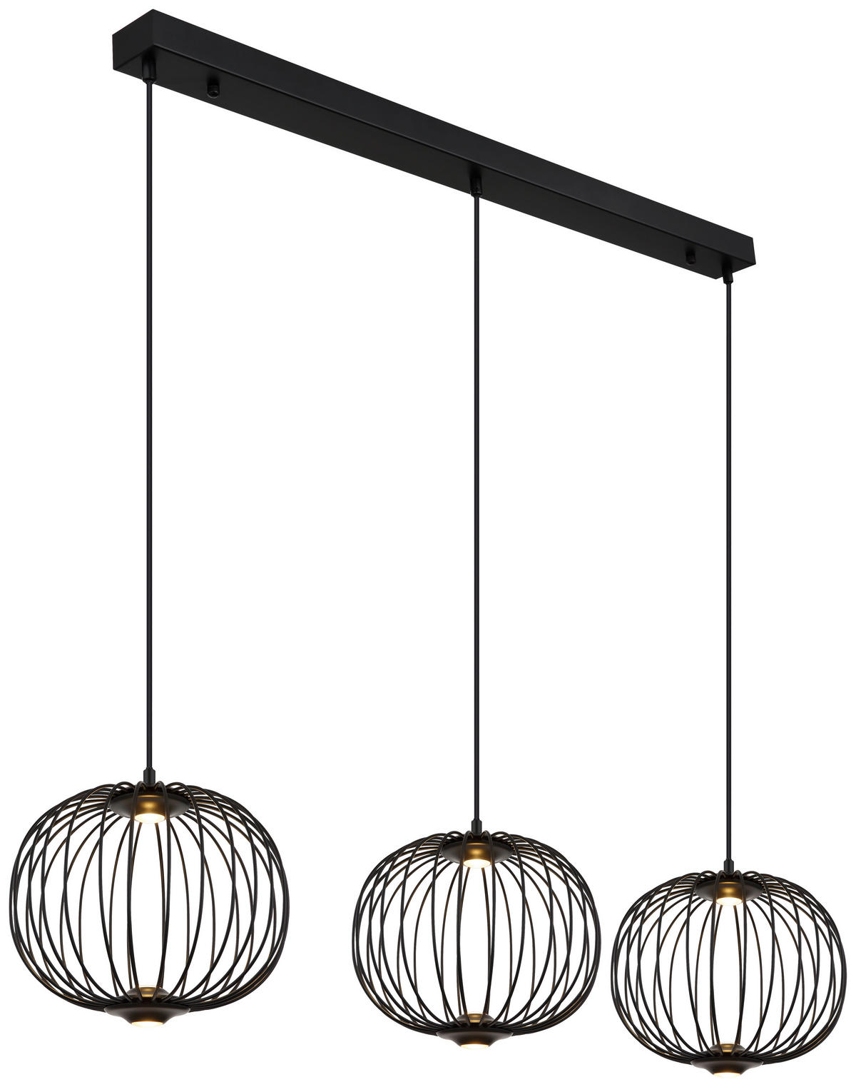 GLOBO LED-Pendelleuchte schwarz Metall Aluminium B/H/T: ca. 30x150x126 cm GALWAY - schwarz (30,00/150,00/126,00cm) - GLOBO