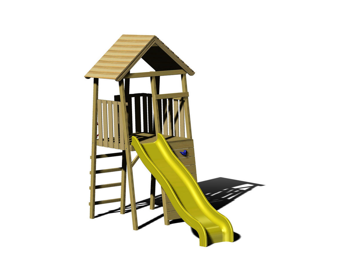 Wendi Toys Stelzenspielhaus Falke natur B/H/L: ca. 110x270x280 cm Falke - gelb/natur (280,00/110,00/270,00cm) - Wendi Toys