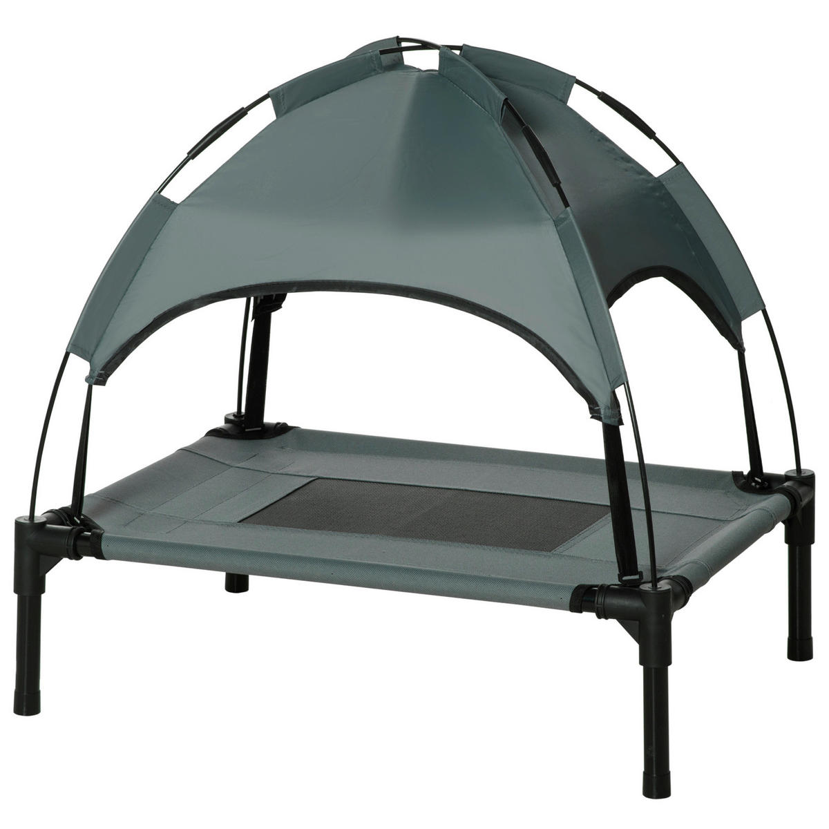 PawHut Hunde-Zubehör grau Polypropylen B/H/L: ca. 46x61x62 cm Hundebett - schwarz/grau (62,00/46,00/61,00cm) - PawHut