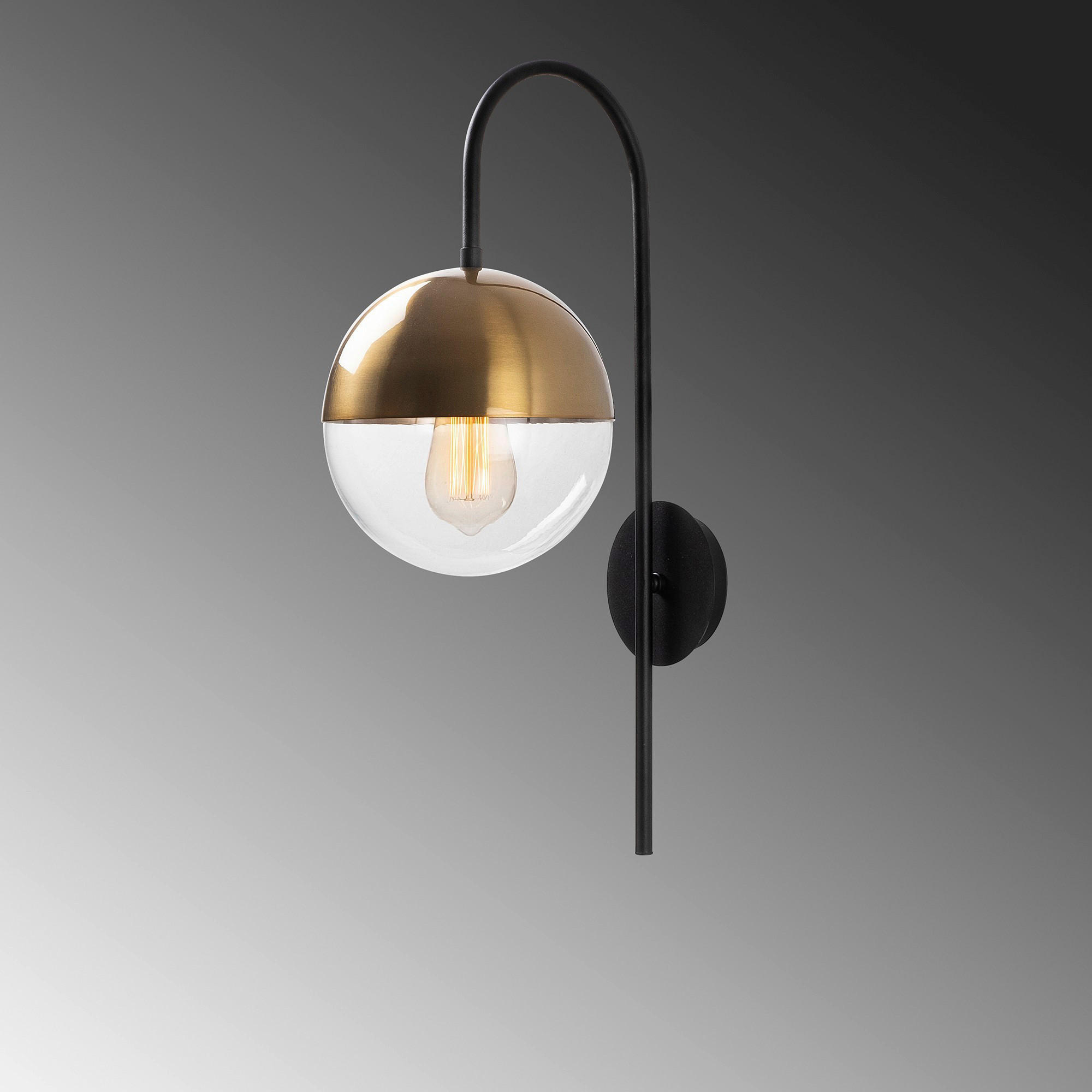 Opviq Wandleuchte Bastos bronze schwarz Metall Glas B/H/T/L/D: ca. 31x57x31x20x15 cm E27 1 Brennstellen Bastos - schwarz/bronze (20,00/31,00/57,00cm) - Opviq