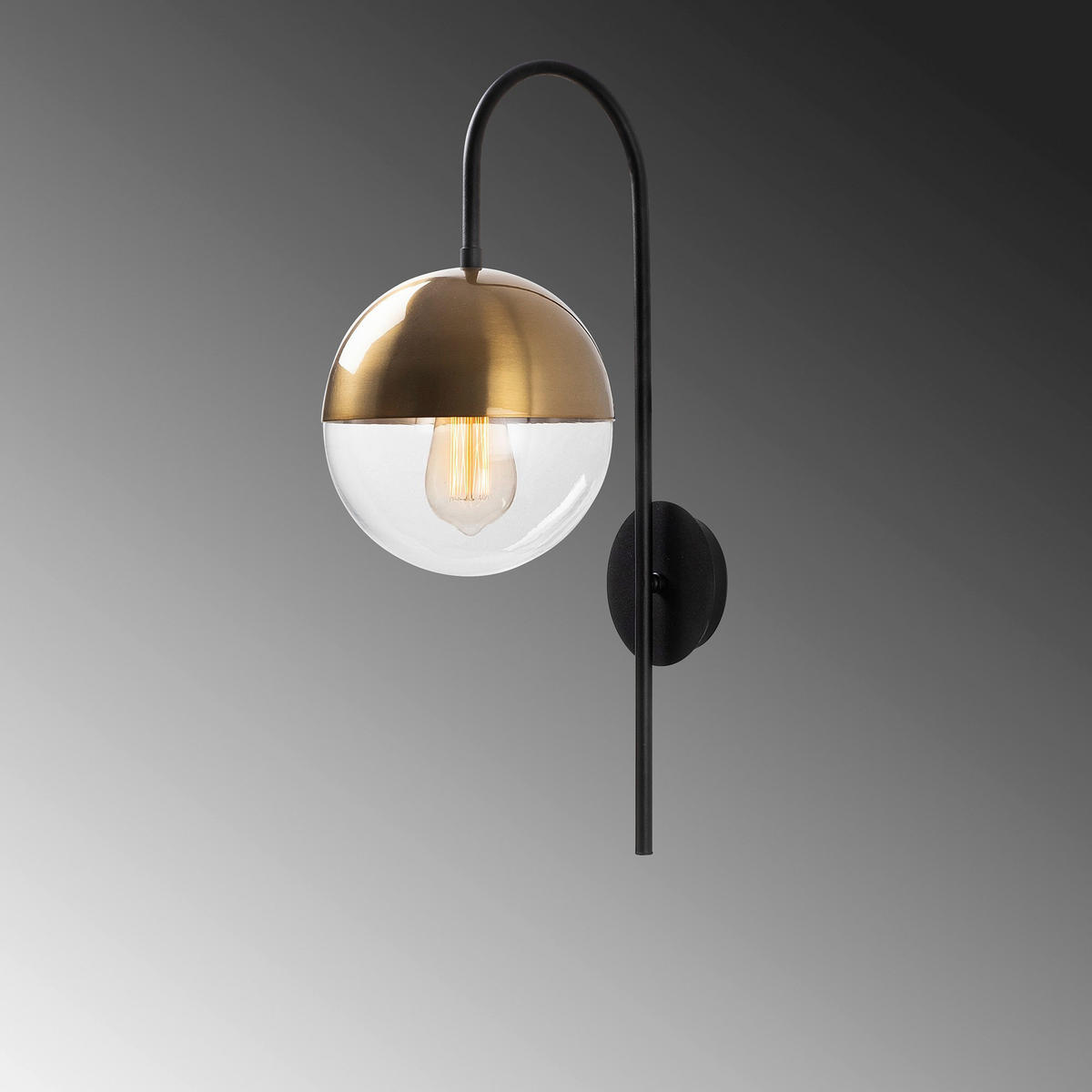 Opviq Wandleuchte Bastos bronze schwarz Metall Glas B/H/T/L/D: ca. 31x57x31x20x15 cm E27 1 Brennstellen Bastos - schwarz/bronze (20,00/31,00/57,00cm) - Opviq