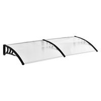 Outsunny Pultvordach transparent B/H/L: ca. 80x23x195 cm ca. 4,39 kg Pultvordach  MHB70-047WT - schwarz/transparent (195,00/80,00/23,00cm) - Outsunny