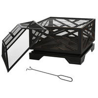 Outsunny Feuerschale schwarz Eisen B/H/L: ca. 66x66x66 cm Feuerschale - schwarz (66,00/66,00/66,00cm) - Outsunny