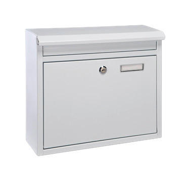 HI Briefkasten weiß H/T/L: ca. 32x12x36 cm Briefkasten Metall weiß - weiß (36,00cm) - HI