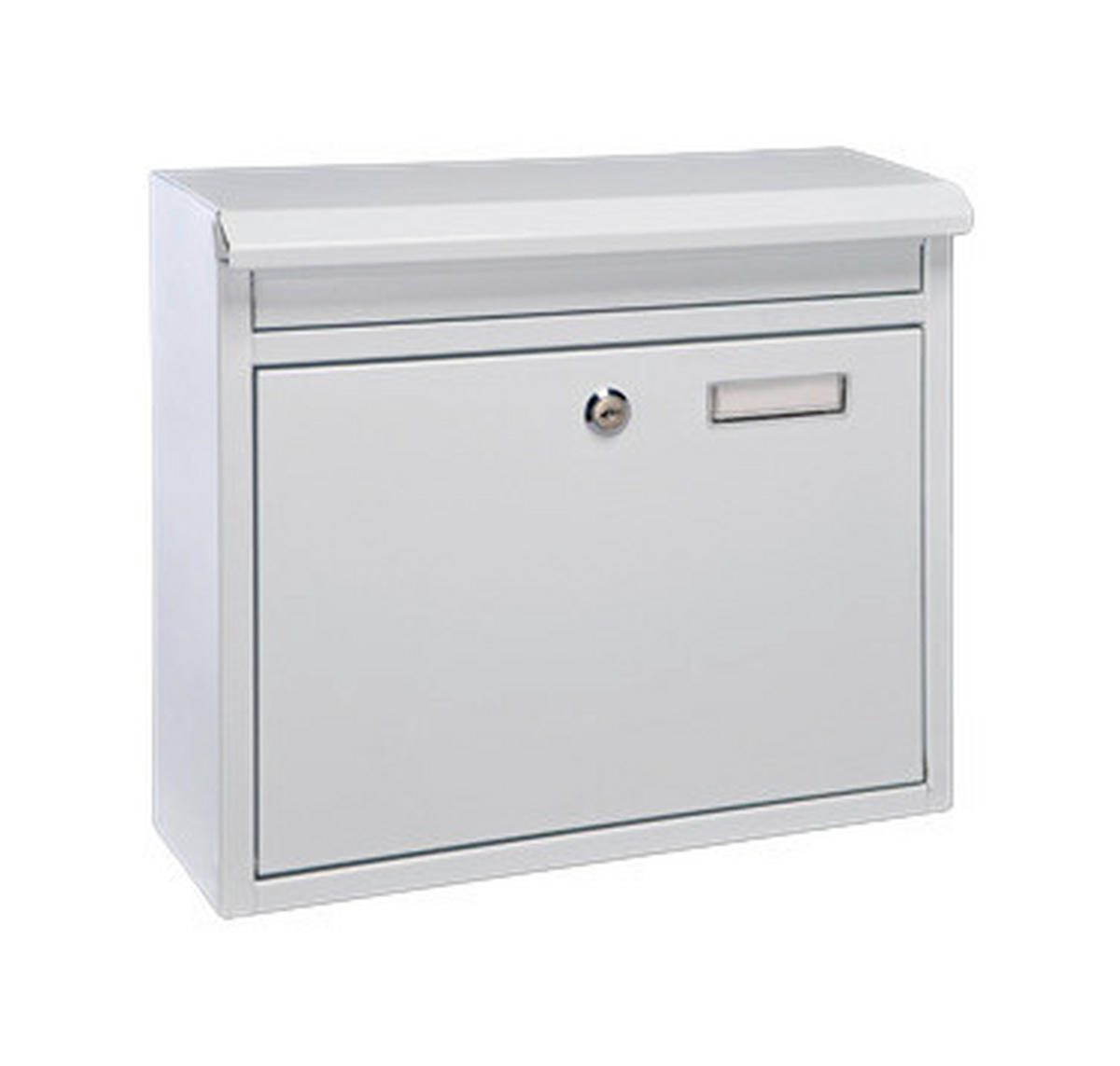 HI Briefkasten weiß H/T/L: ca. 32x12x36 cm Briefkasten Metall weiß - weiß (36,00cm) - HI