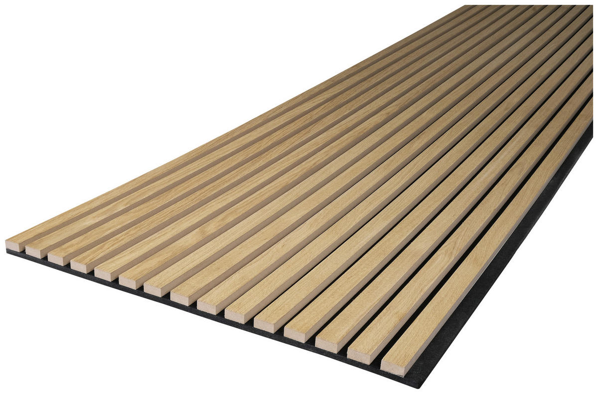 Wand-und Akustikpaneel Eiche natur L/B/H: ca. 240x56,1x1,9 cm pro Stück Akustikpaneel 240x56 Eiche natur - Eiche natur (240,00/56,10/1,90cm)