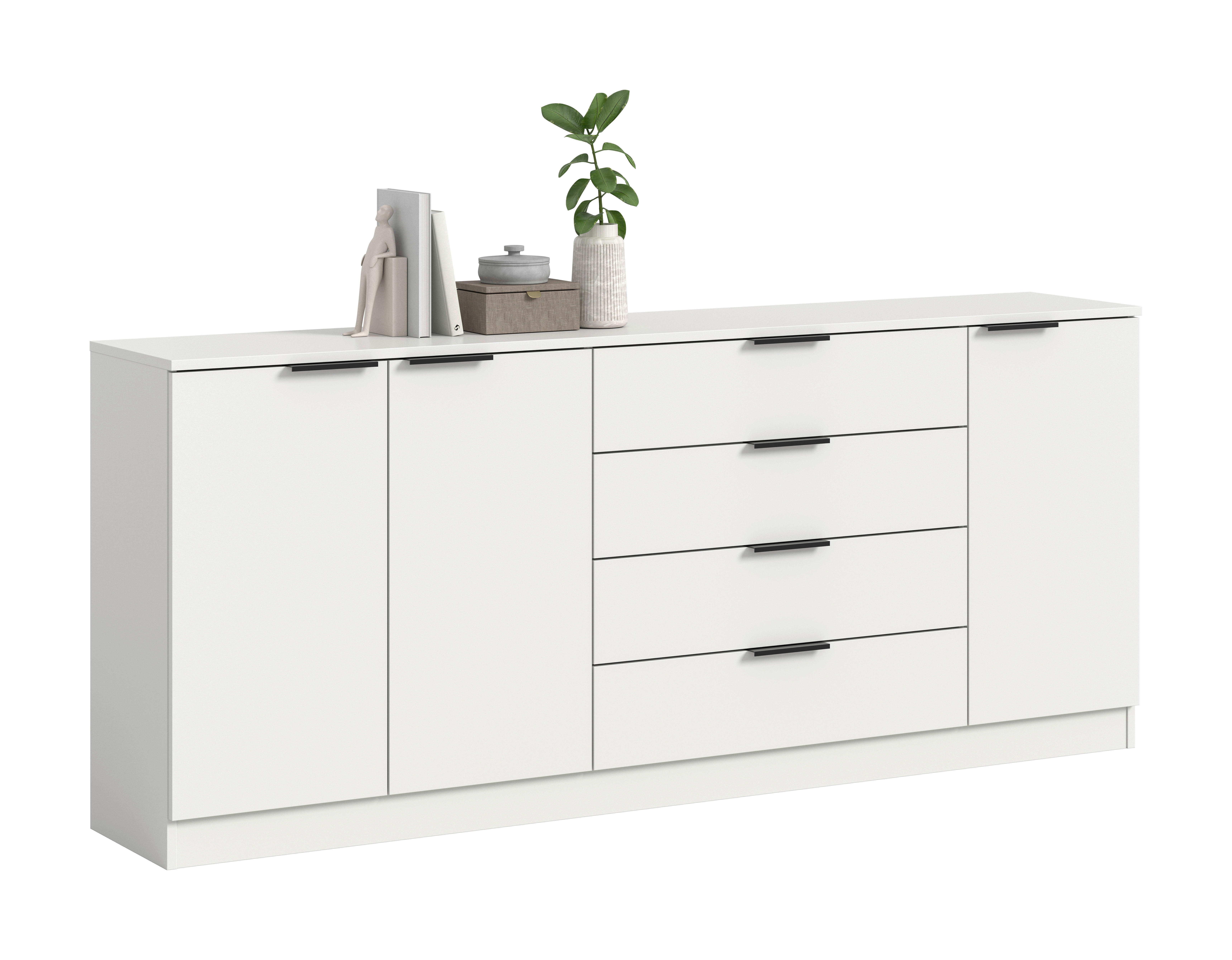 Kommode KOPENHAGEN weiß B/H/T: ca. 185x80x35 cm KOPENHAGEN - weiß (185,00/80,00/35,00cm) - xonox.home