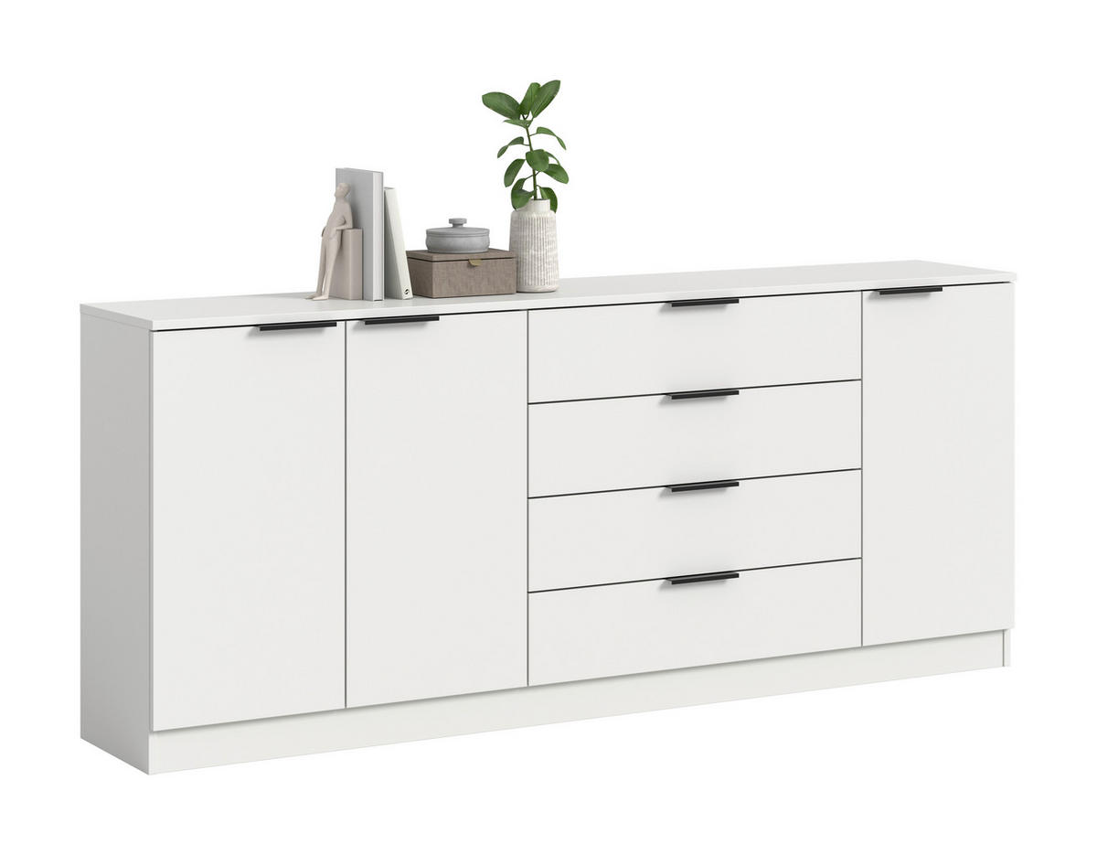 Kommode KOPENHAGEN weiß B/H/T: ca. 185x80x35 cm KOPENHAGEN - weiß (185,00/80,00/35,00cm) - xonox.home