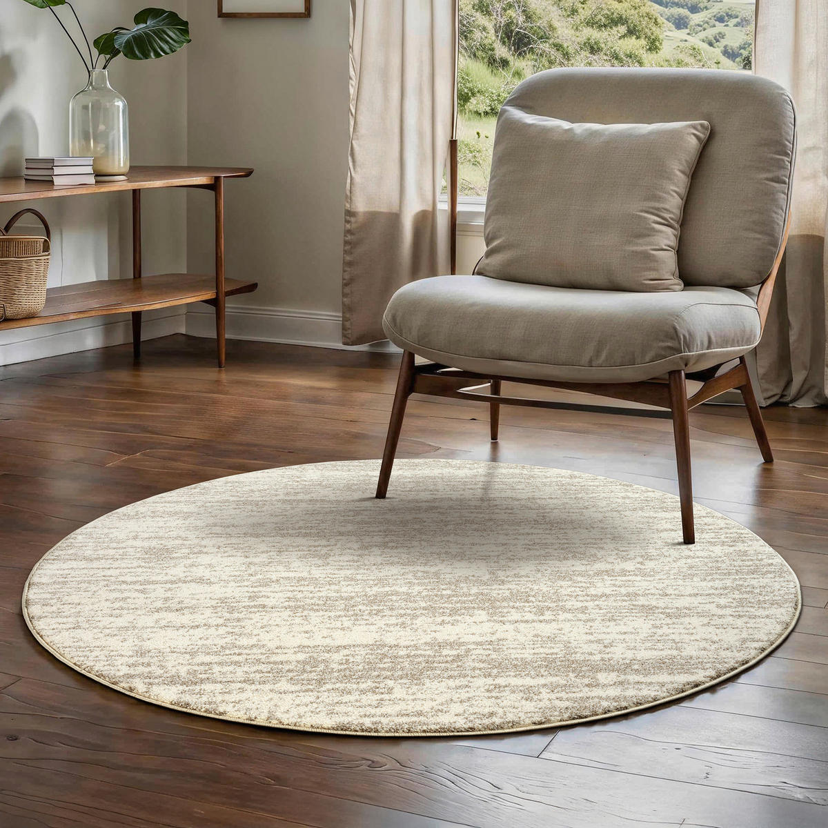 Sanat Kurzflorteppich OSLO creme D: ca. 80 cm OSLO - creme (80,00cm) - Sanat