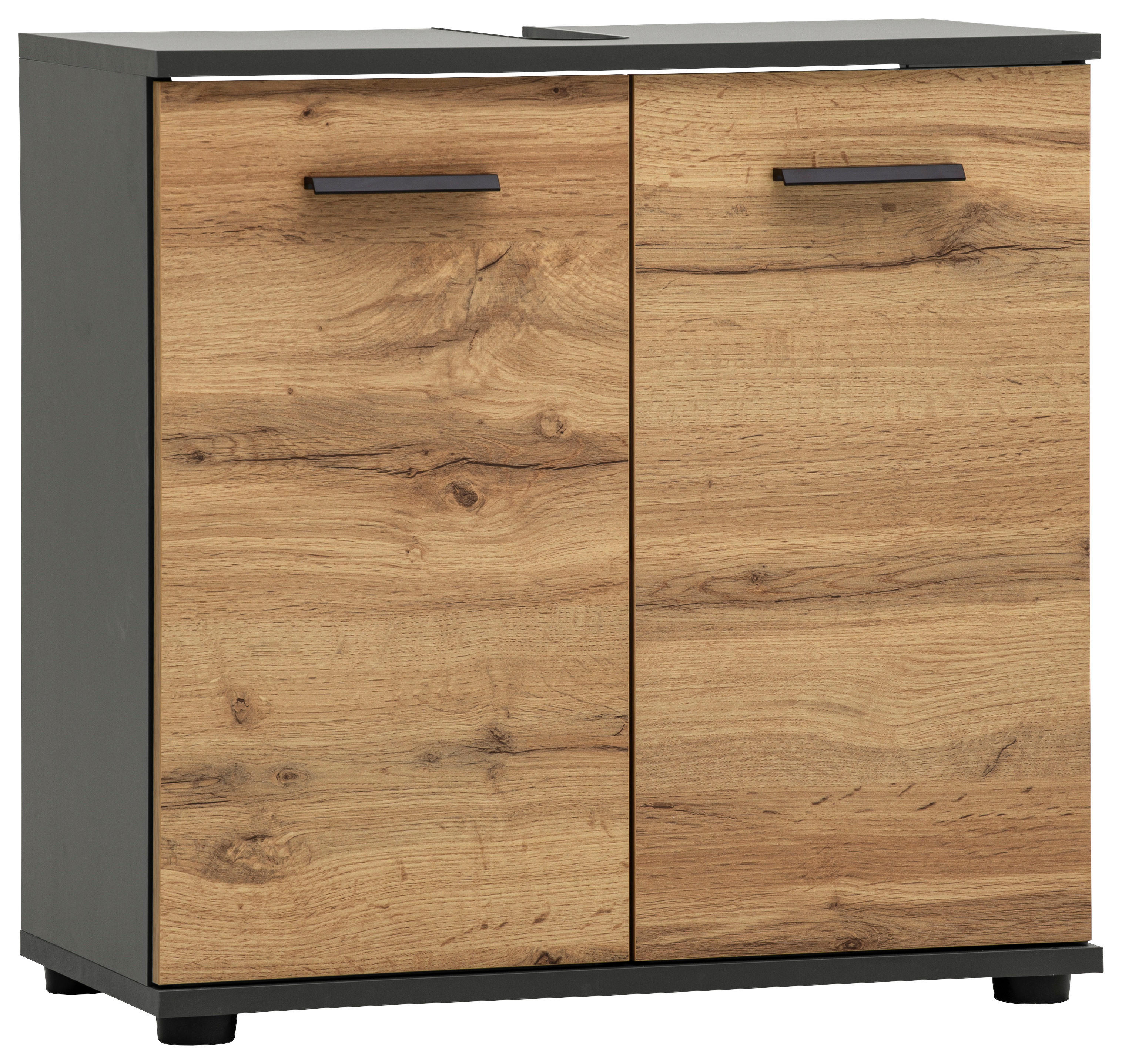Waschbeckenunterschrank Lanos Eiche Nachbildung anthrazit B/H/T: ca. 60x60x33 cm Lanos - Eiche/anthrazit (60,00/60,00/33,00cm)