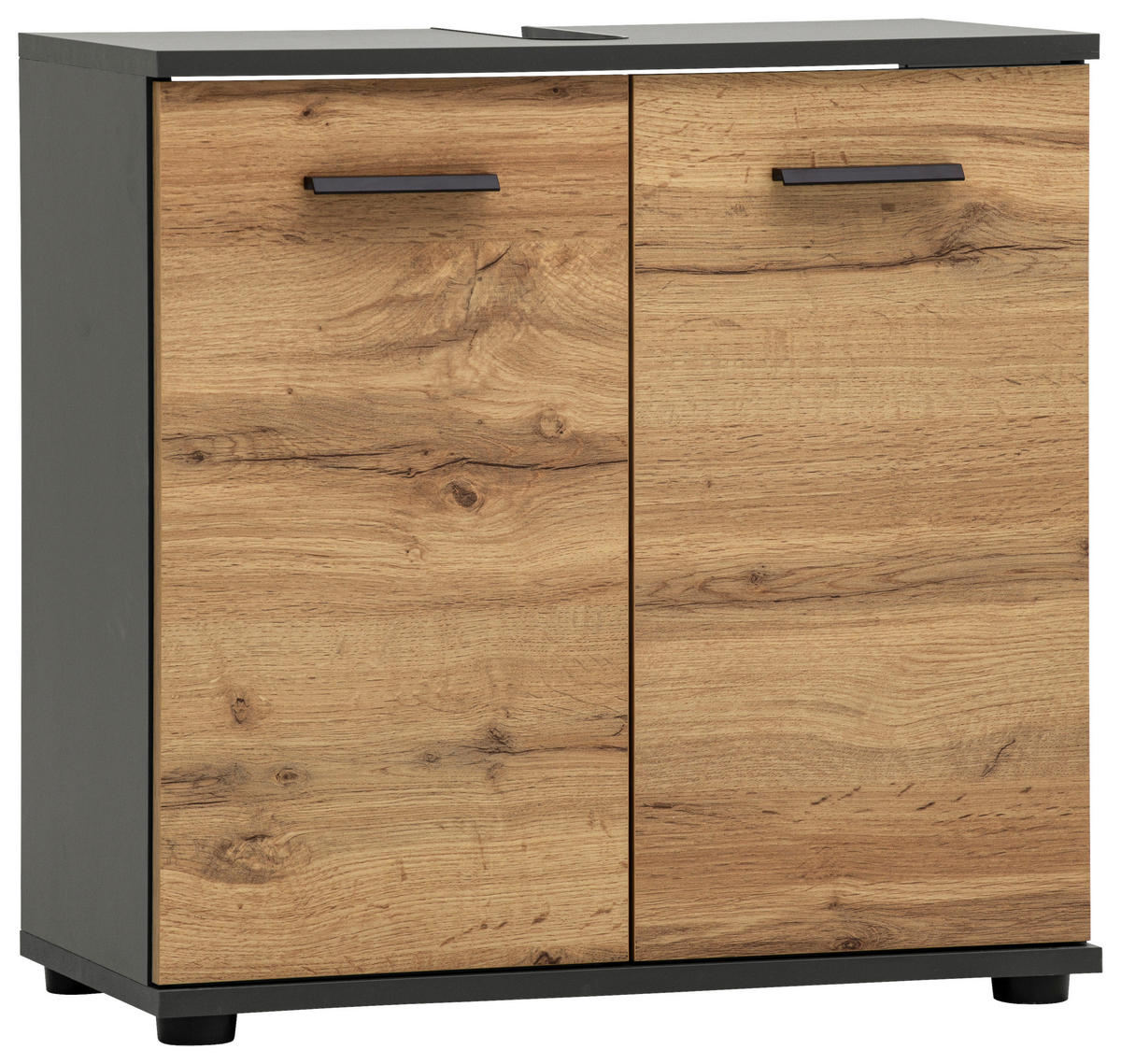 Waschbeckenunterschrank Lanos Eiche Nachbildung anthrazit B/H/T: ca. 60x60x33 cm Lanos - Eiche/anthrazit (60,00/60,00/33,00cm)