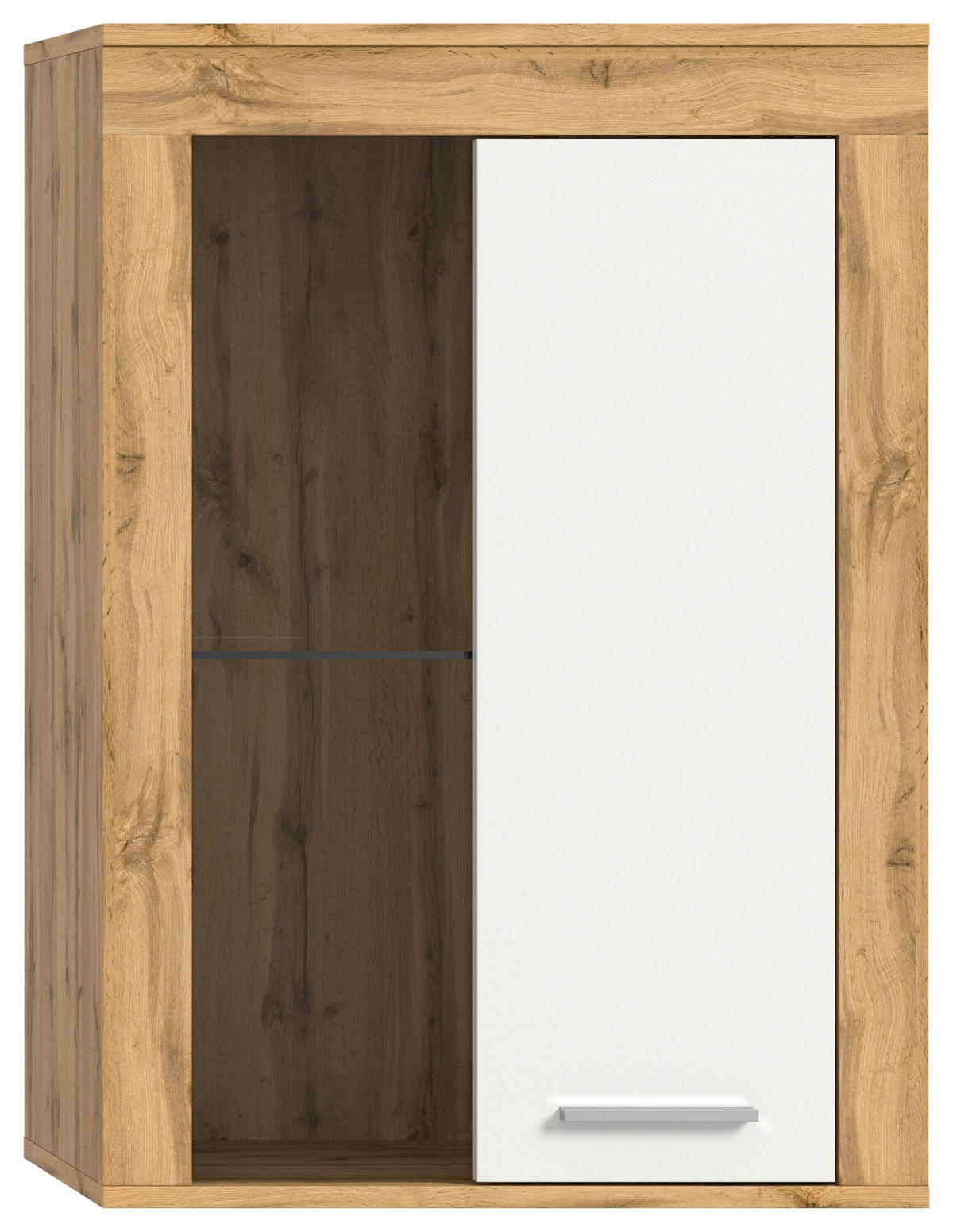 Vitrine Jam Eiche Wotan Nachbildung weiß B/H/T: ca. 60x86x35 cm Jam - Eiche/weiß (60,00/86,00/35,00cm) - xonox.home